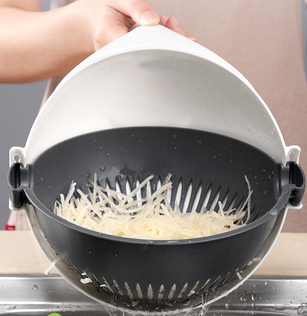 HomeGlow™ MasterPrep 7-in-1 Multi-Function Vegetable Slicer & Drain Bowl
