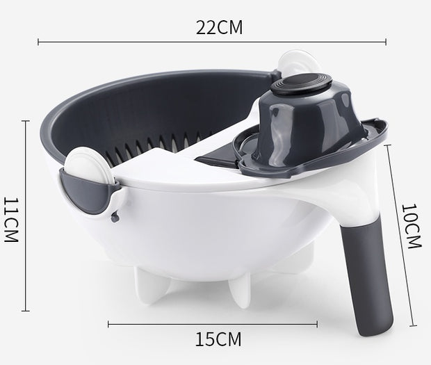 HomeGlow™ MasterPrep 7-in-1 Multi-Function Vegetable Slicer & Drain Bowl