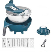 HomeGlow™ MasterPrep 7-in-1 Multi-Function Vegetable Slicer & Drain Bowl
