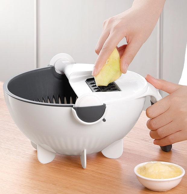 HomeGlow™ MasterPrep 7-in-1 Multi-Function Vegetable Slicer & Drain Bowl