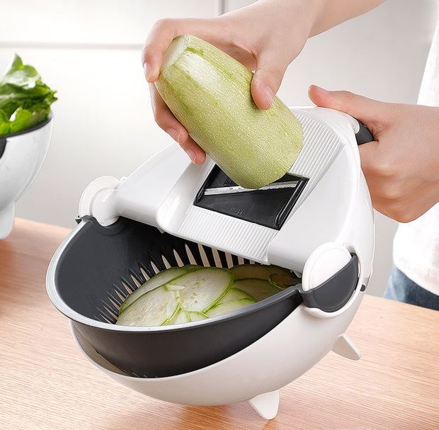 HomeGlow™ MasterPrep 7-in-1 Multi-Function Vegetable Slicer & Drain Bowl