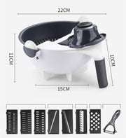 HomeGlow™ MasterPrep 7-in-1 Multi-Function Vegetable Slicer & Drain Bowl