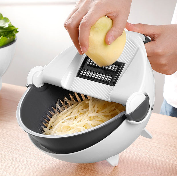 HomeGlow™ MasterPrep 7-in-1 Multi-Function Vegetable Slicer & Drain Bowl