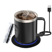 HomeGlow™ LuxeTherm Self-Heating Mug – Double-Layered Stainless Steel Smart Insulation Cup
