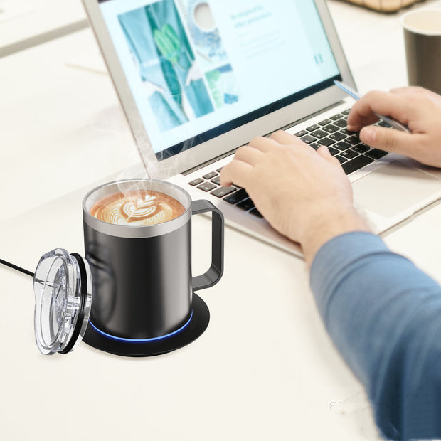 HomeGlow™ LuxeTherm Self-Heating Mug – Double-Layered Stainless Steel Smart Insulation Cup