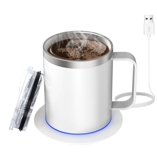 HomeGlow™ LuxeTherm Self-Heating Mug – Double-Layered Stainless Steel Smart Insulation Cup