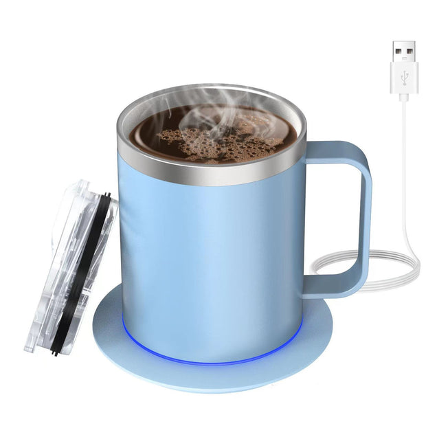 HomeGlow™ LuxeTherm Self-Heating Mug – Double-Layered Stainless Steel Smart Insulation Cup